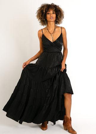 Begonia Dress in Metallic Black Product Image