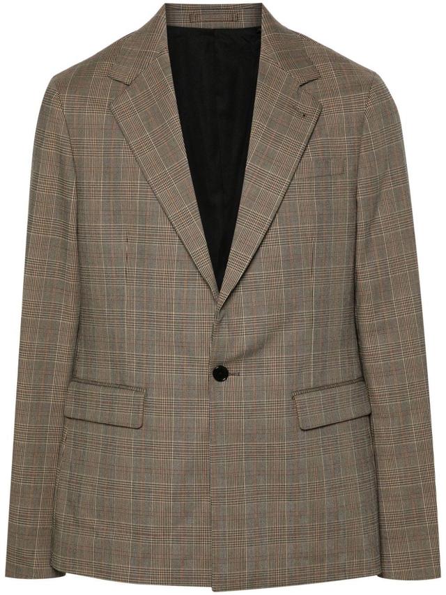 Maffrett Fine-check Blazer In Neutrals Product Image