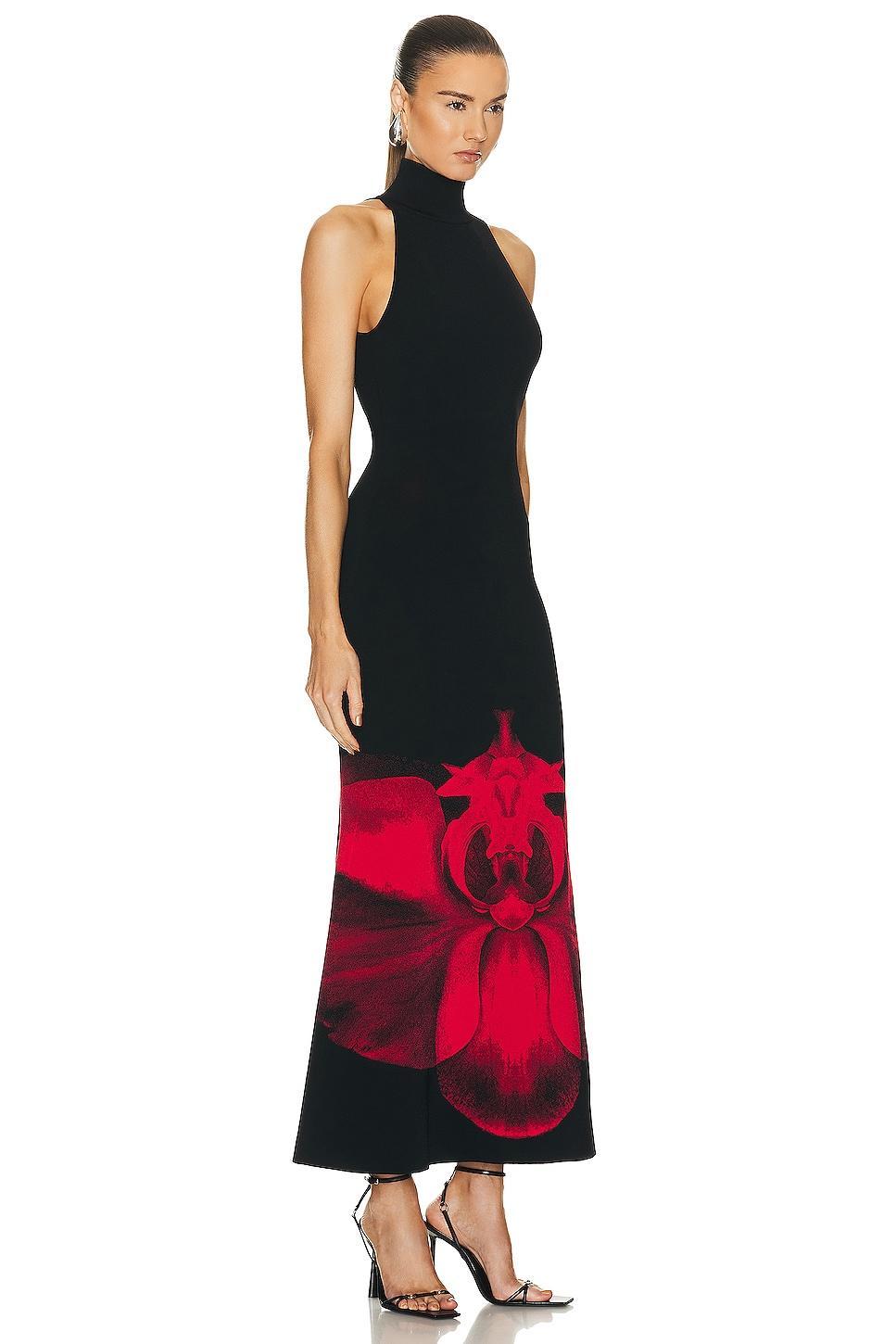 Alexander McQueen Ethereal Orchid Dress Black. (also in S, XS). Product Image