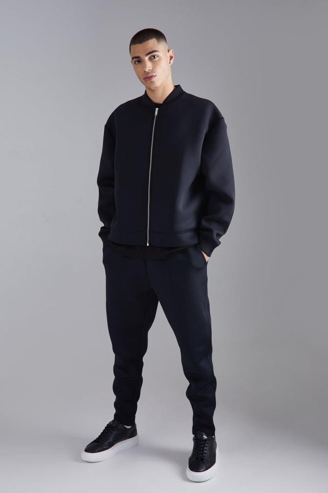 Oversized Boxy Bonded Scuba Bomber Set | boohooMAN USA Product Image