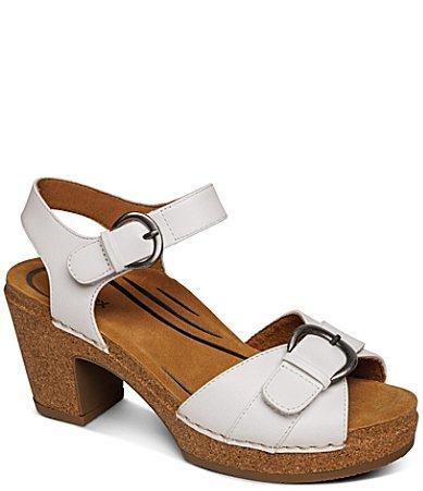 Aetrex Tory-Heel Quarter Strap Buckle Detail Platform Sandals Product Image