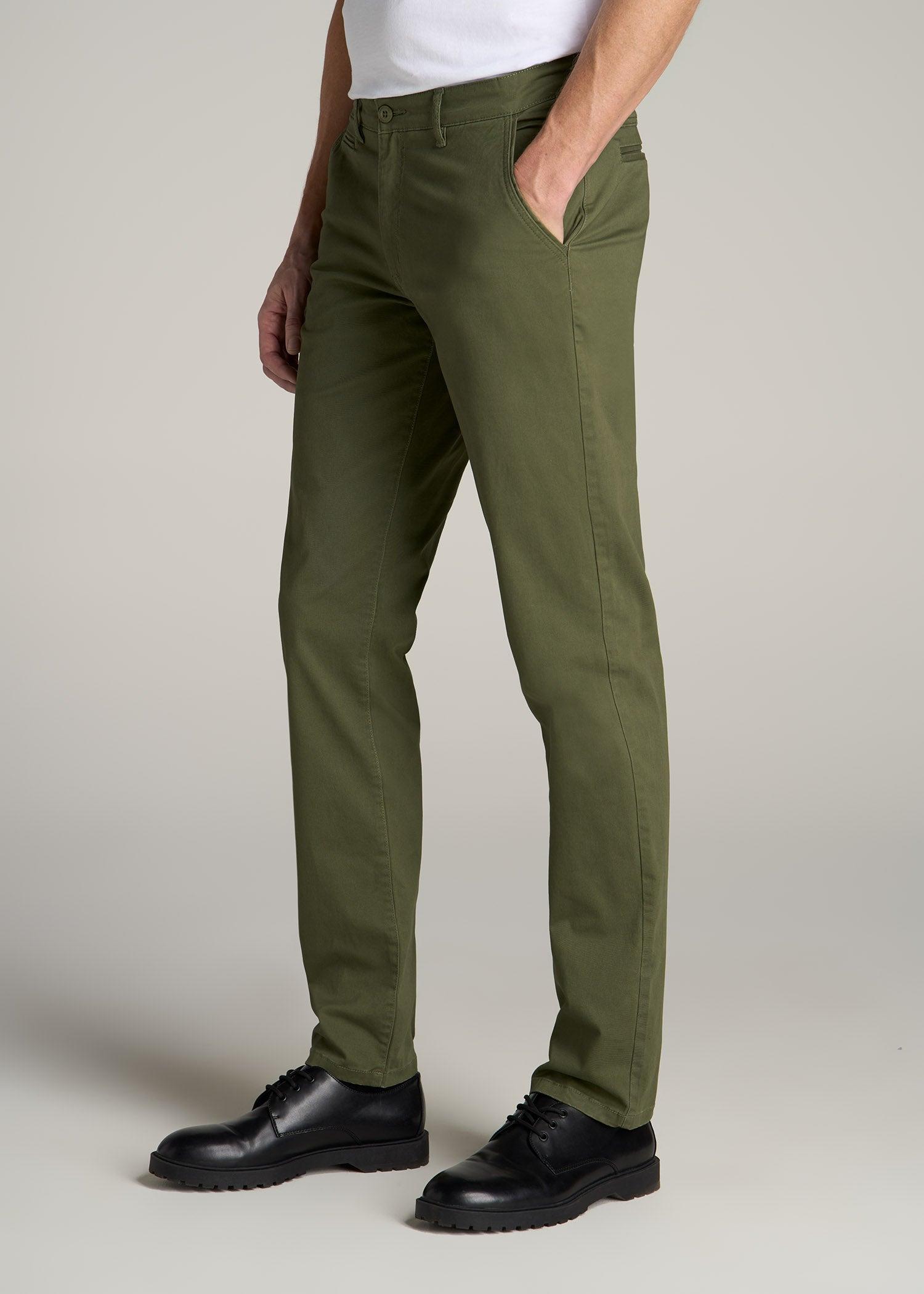 Carman TAPERED Chinos in Bright Olive - Pants for Tall Men Male Product Image