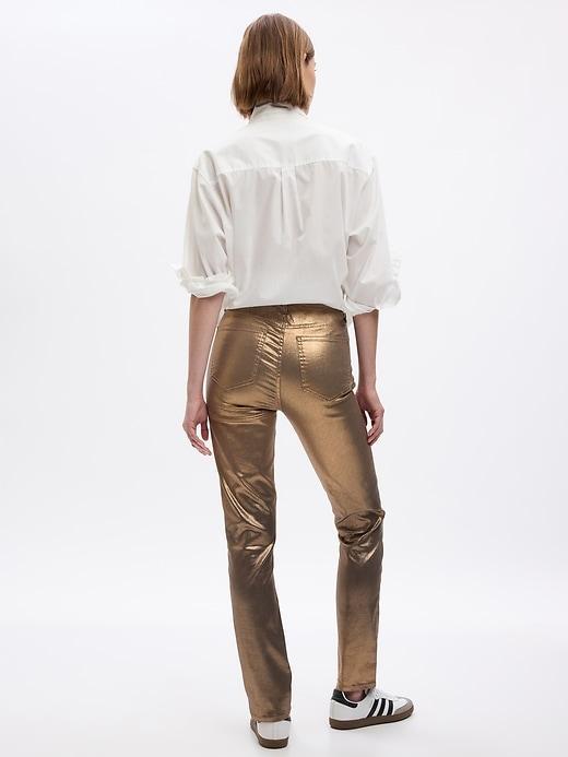 High Rise Metallic Vintage Slim Jeans Product Image