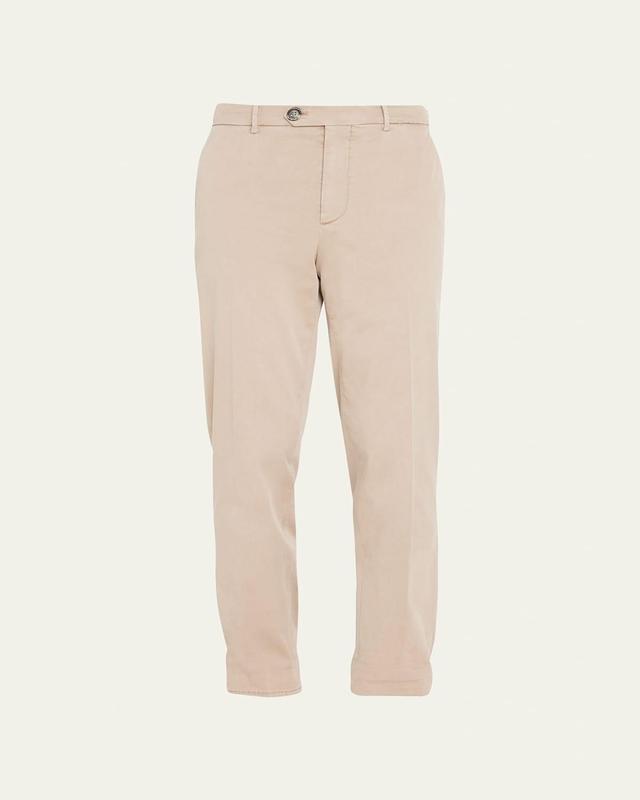 Mens Garment Dyed Italian Fit American Pima Cotton Comfort Gabardine Trousers Product Image