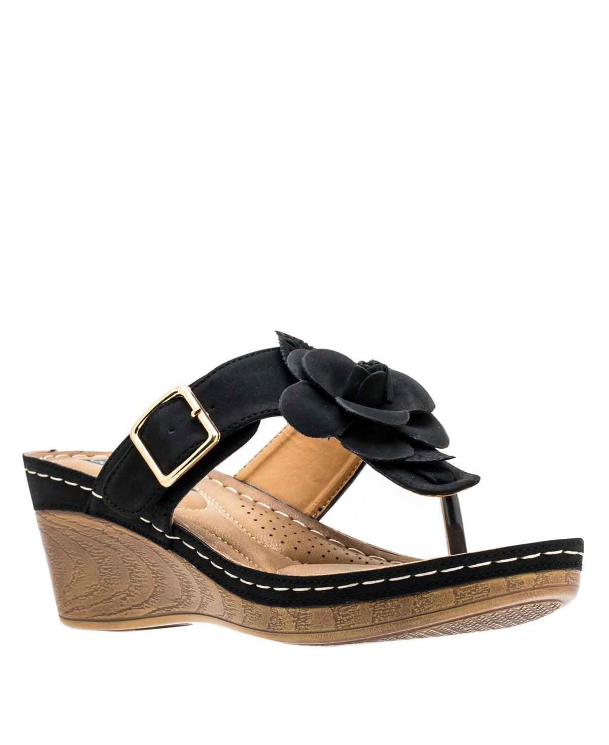 Gc Shoes Womens Flora Rosette Wedge Sandals Product Image