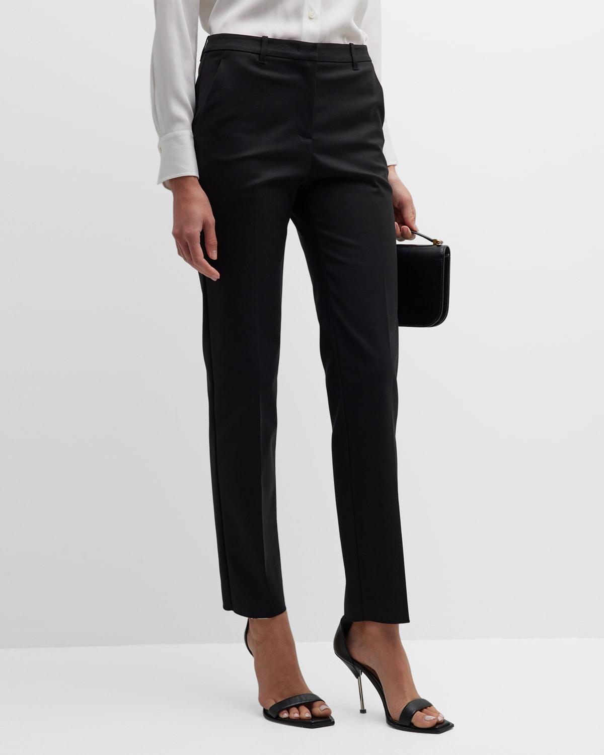 Womens High-Rise Straight-Leg Trousers Product Image