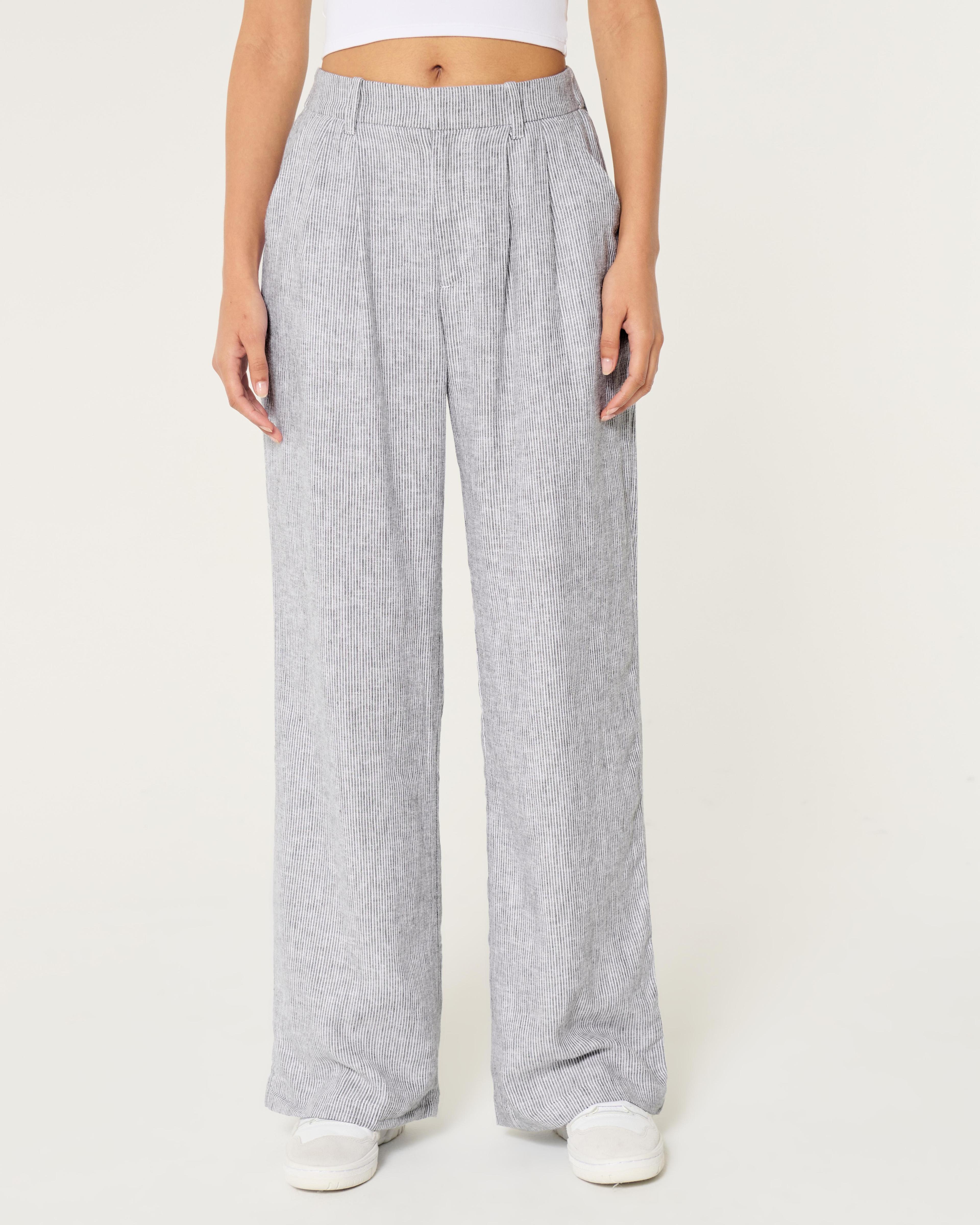 Hollister Livvy Ultra High-Rise Linen Blend Wide-Leg Pants Product Image