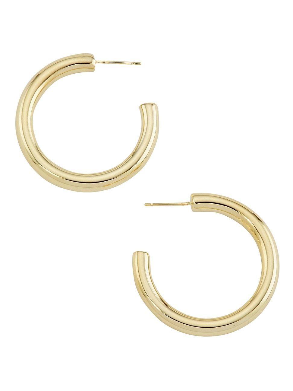 Womens Michelle Rhodium-Plated Mini Hoop Earrings Product Image