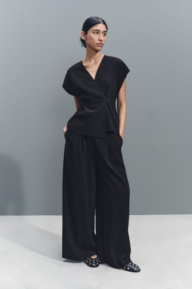 PLEATED ANKLE LENGTH PANTS ZW COLLECTION Product Image