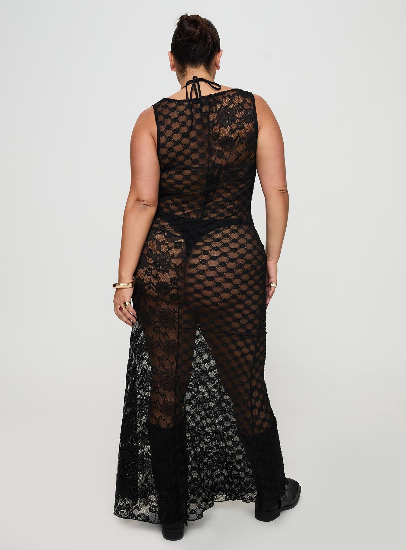 Zhara Lace Dress Black Curve Product Image