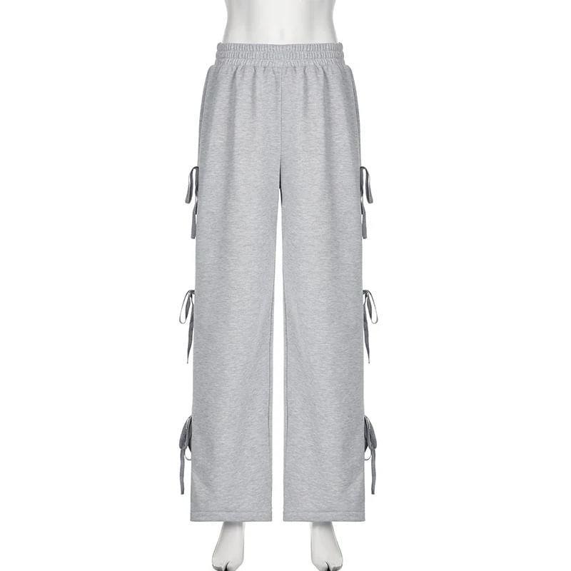 High Rise Plain Wide Leg Sweatpants Product Image