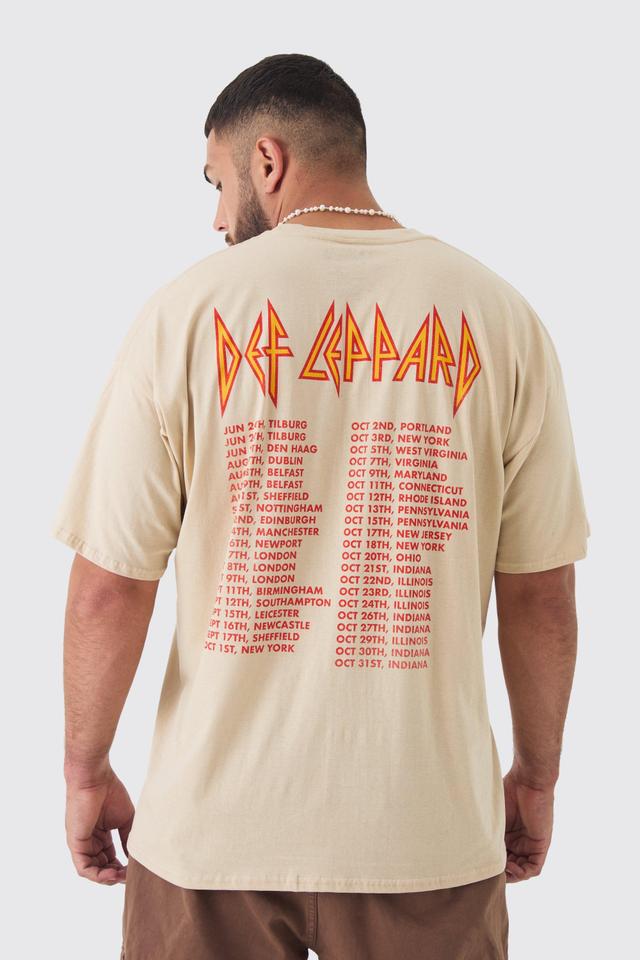 Plus Def Leppard License Tour Graphic T-shirt | boohooMAN USA Product Image