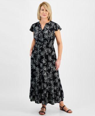 Petite Iris Dreams Ruffled Tiered Maxi Dress, Created for Macy's  Product Image