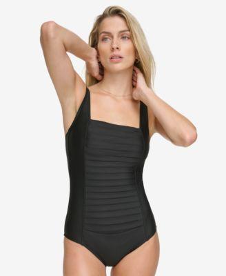 Calvin Klein Pleated One-Piece Swimsuit,Created for Macys Product Image