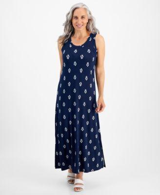 Petite Ikat Icon Knit Maxi Dress, Created for Macy's Product Image