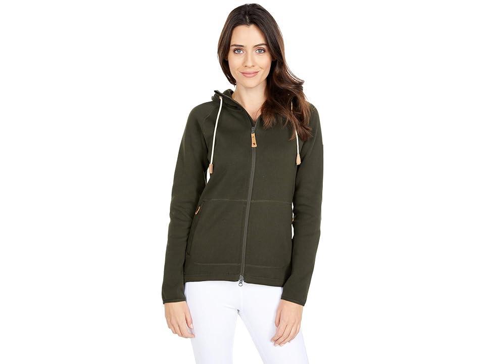 Fjallraven Ovik Fleece Hoodie (Deep Forest) Women's Sweatshirt Product Image