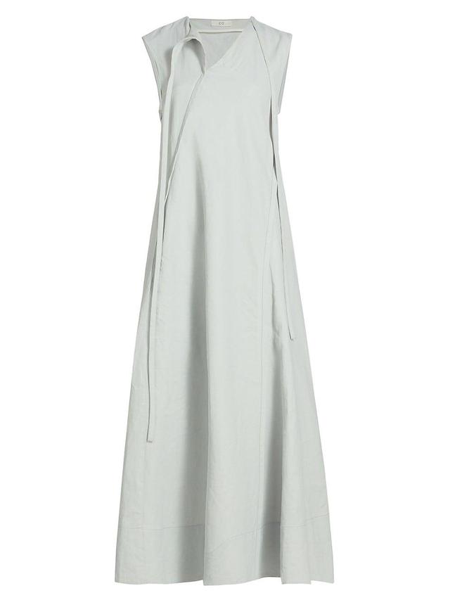 Womens Linen Asymmetric Maxi Dress Product Image