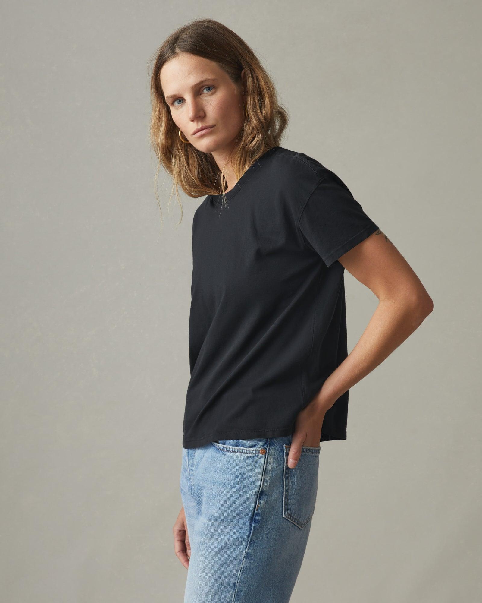 Classic Relaxed Crew Tee - Black Female Product Image