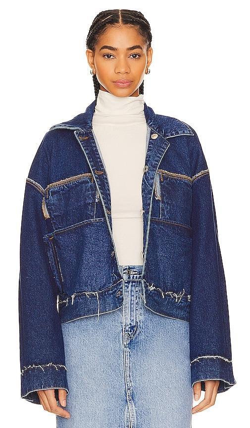 Christi Oversized Reversible Denim Jacket GRLFRND Product Image