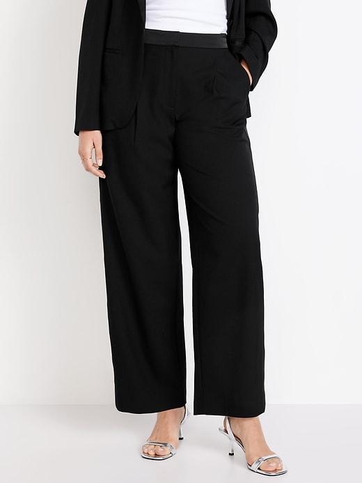 Extra High-Waisted Tuxedo Wide-Leg Pants Product Image