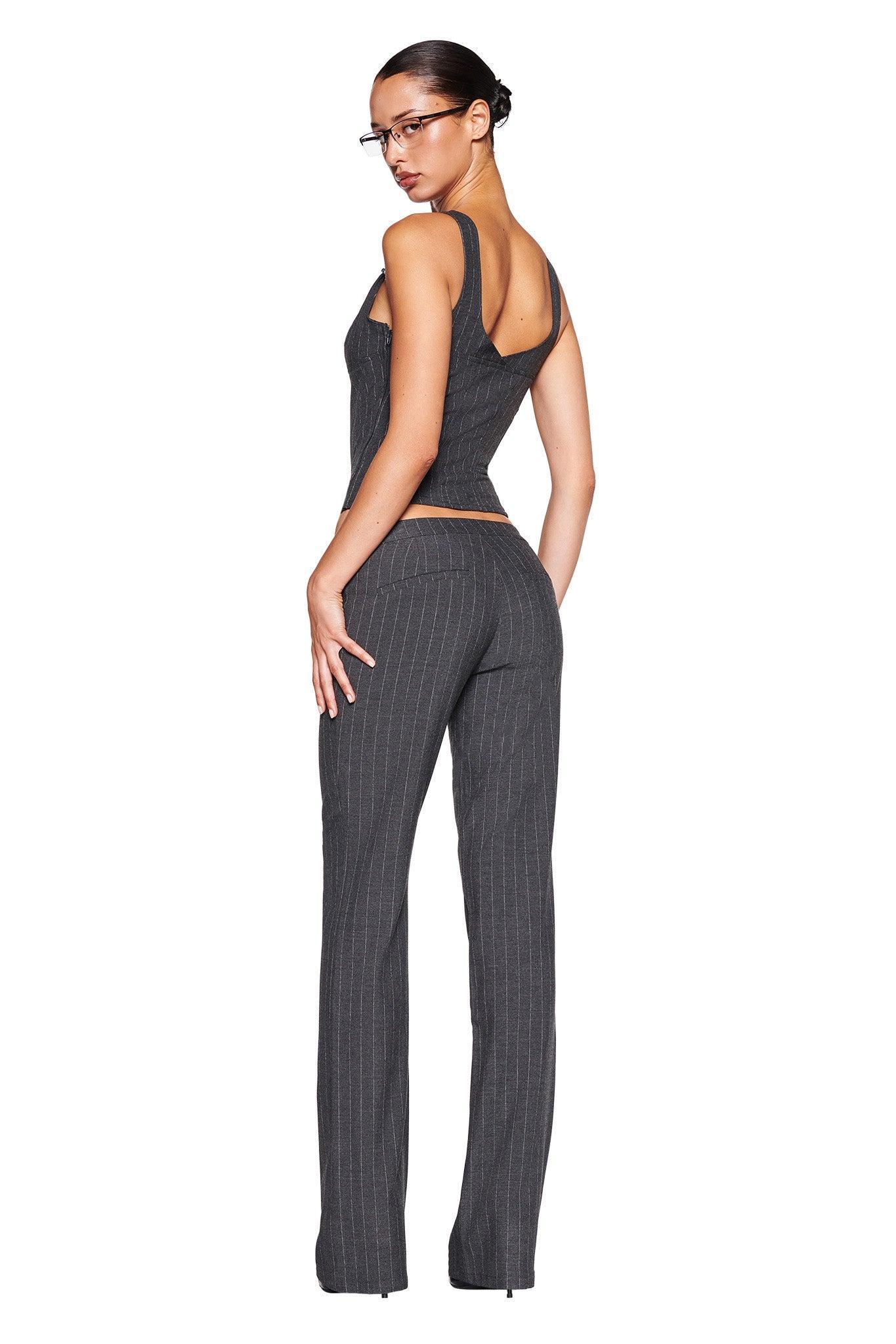 MARRION CORSET - GREY : PINSTRIPE Product Image