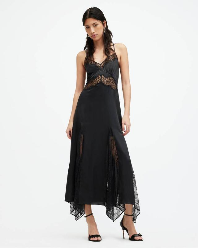 Jasmine Silk Blend Lace Maxi Slip Dress Product Image