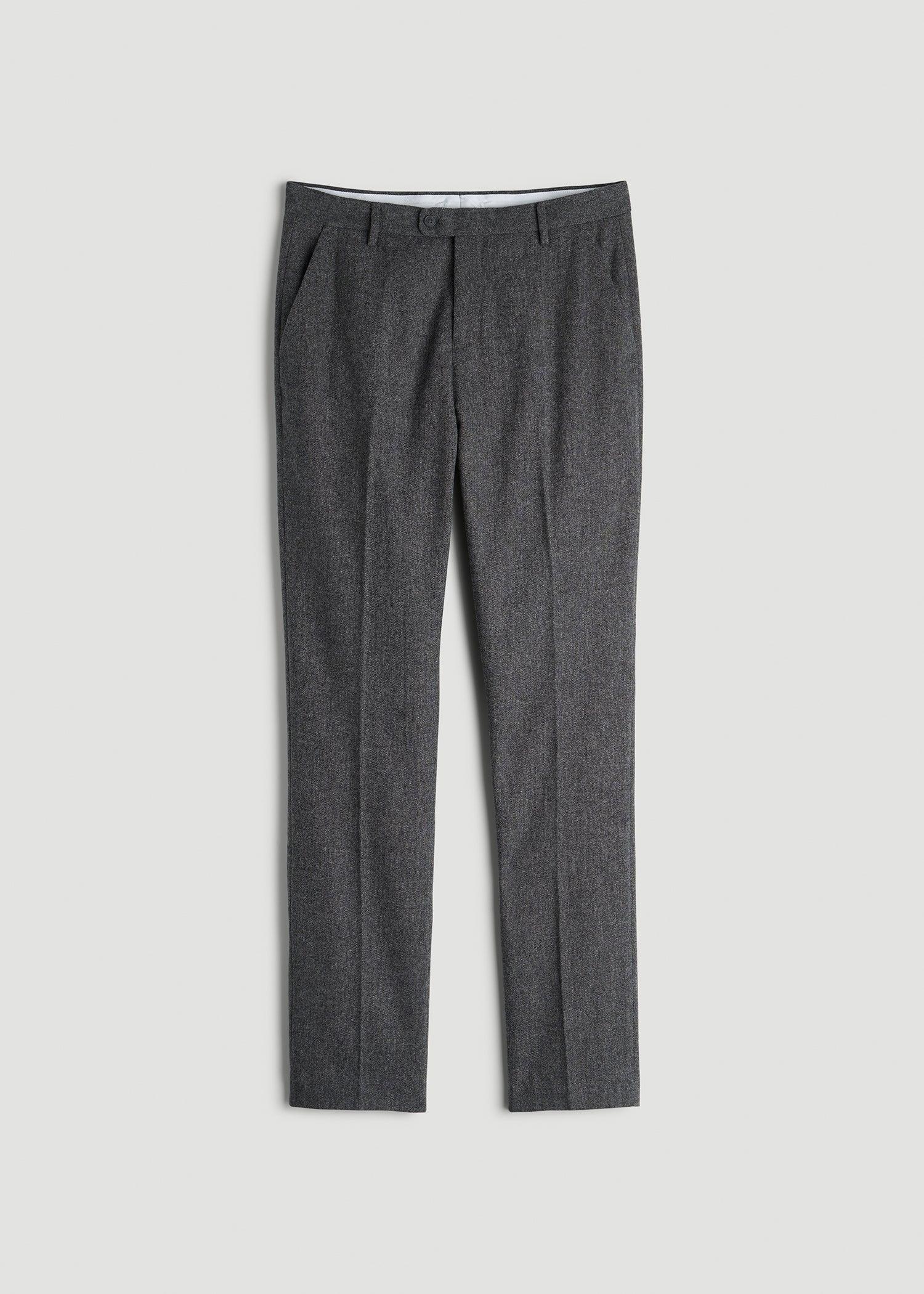 Wool Blend Dress Pants for Tall Men in Anthracite Tweed Product Image