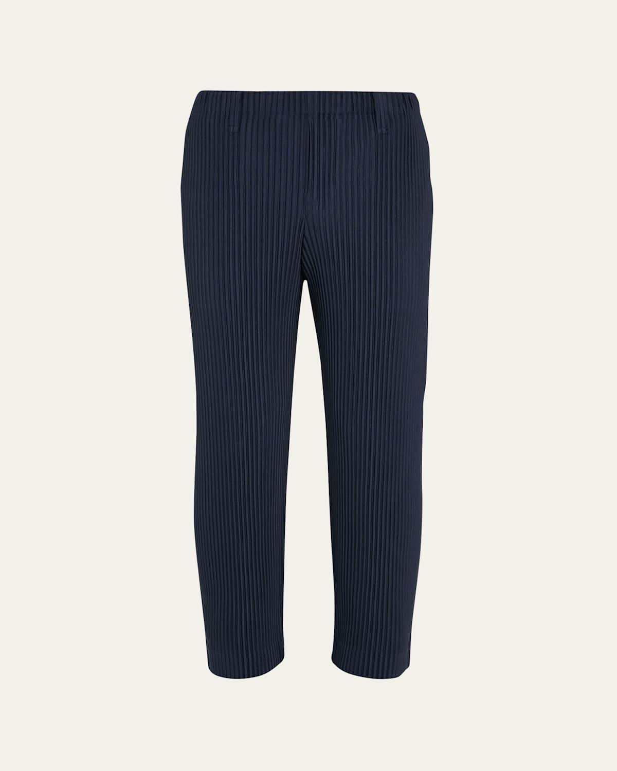 Mens Pleated Straight Pants Product Image