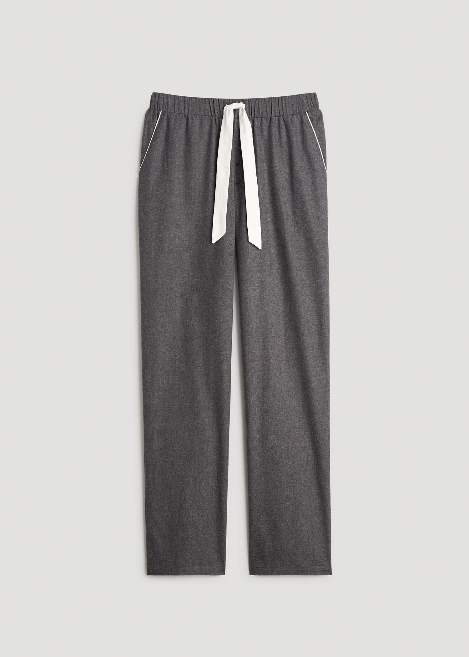 Open-Bottom Flannel Women's Tall Pajama Pants in Charcoal Flannel Product Image