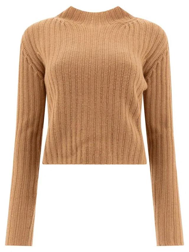 Aloa Ribbed Knit Jumper In Brown Product Image