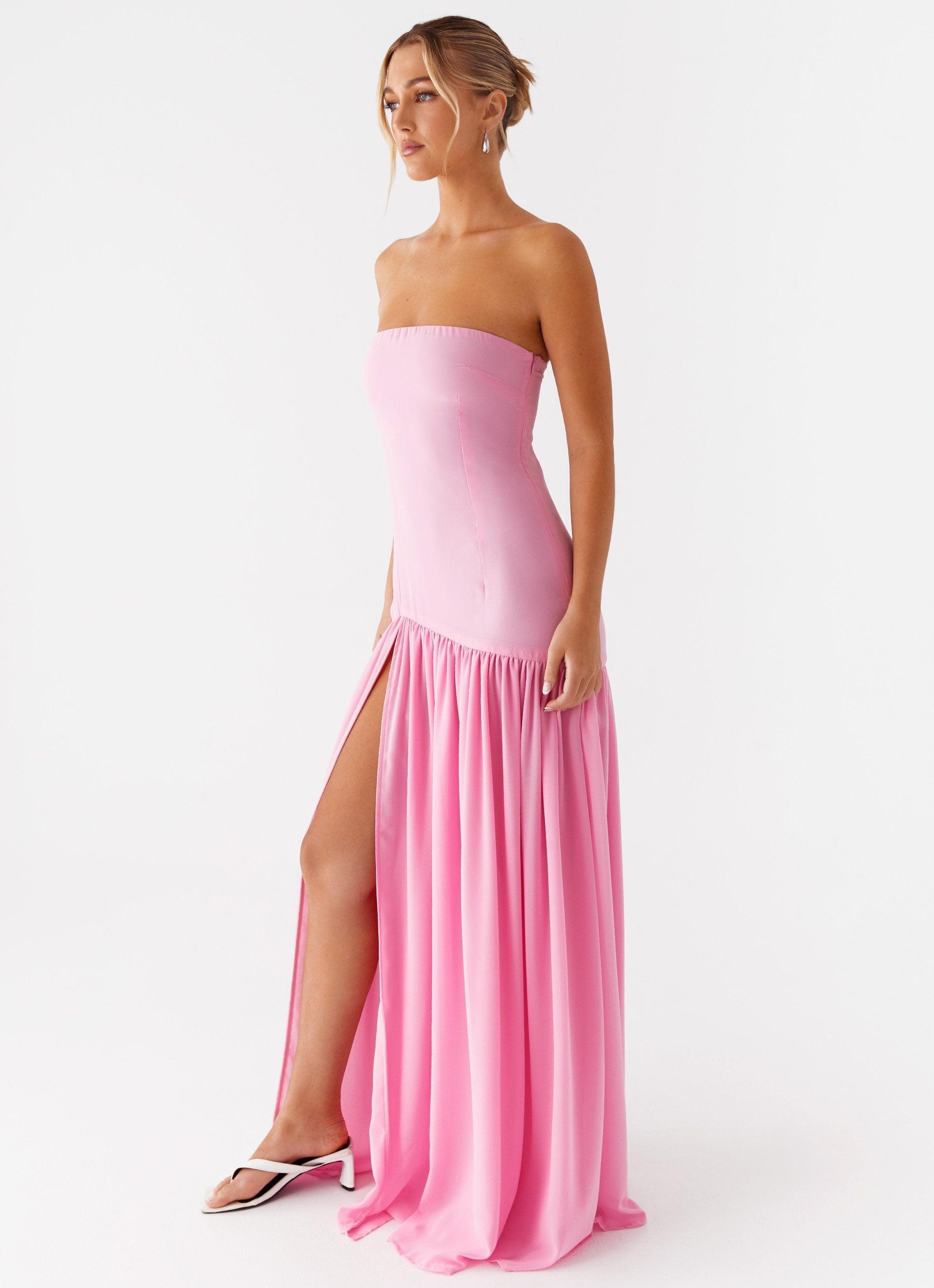 Eden Strapless Maxi Dress - Pink Product Image