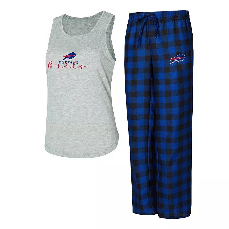 Womens Concepts Sport Gray/Royal Buffalo Bills Petition Tank Top and Pants Sleep Set Product Image