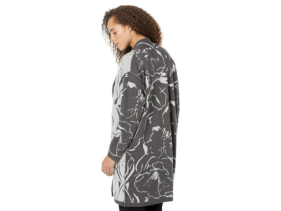 Liverpool Los Angeles Long Open Front Cardigan w/ Patch Pockets (Sketchy Floral Jacquard) Women's Clothing Product Image