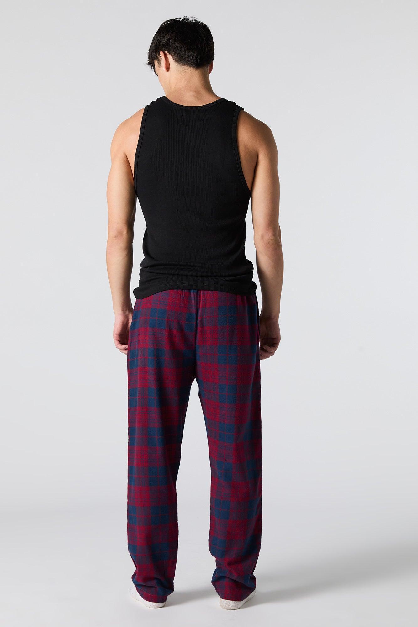 Plaid Flannel Pajama Bottom Male Product Image