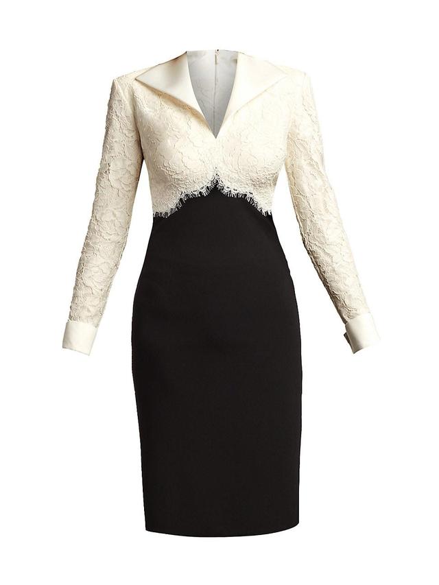 Womens Lace & Crepe Sheath Dress Product Image