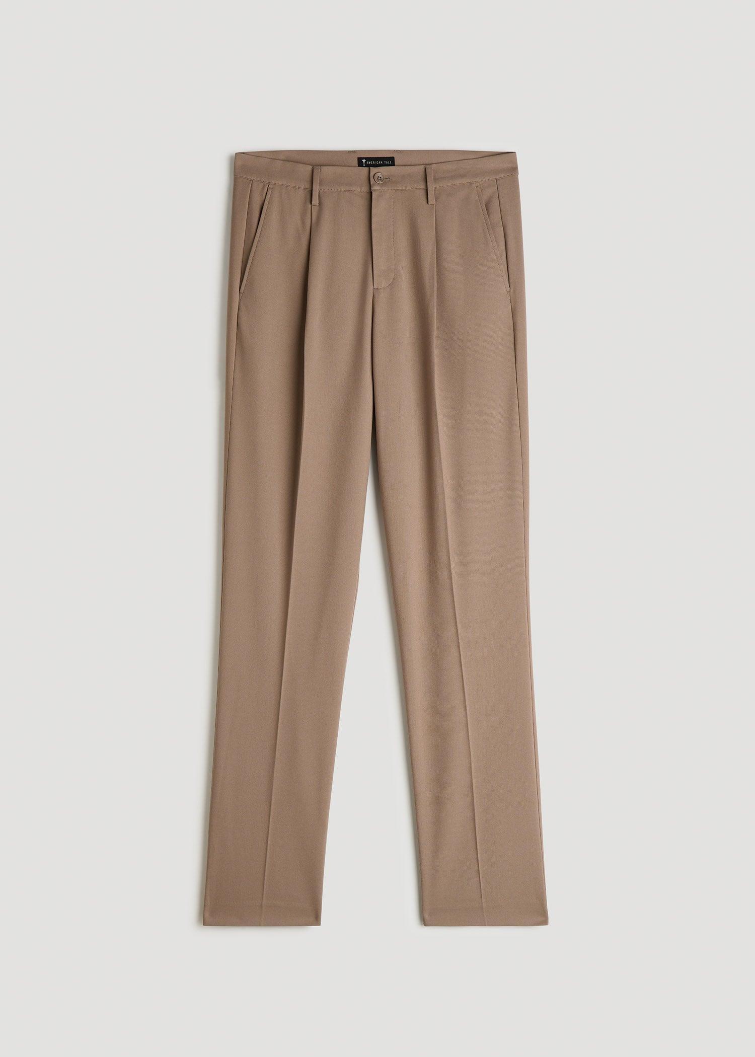 Tall Men's Relaxed Pleated Trouser in Dark Sand Male Product Image