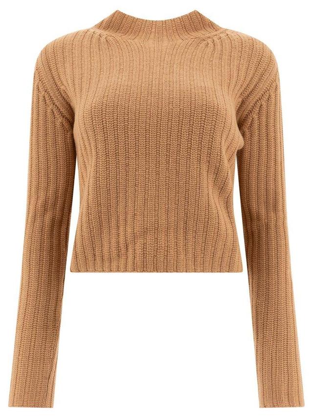 Aloa Ribbed Knit Jumper In Brown Product Image