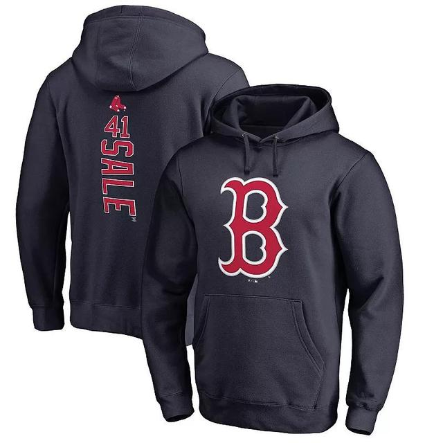 Mens Fanatics Branded Chris Sale Boston Red Sox Backer Pullover Hoodie Blue Product Image