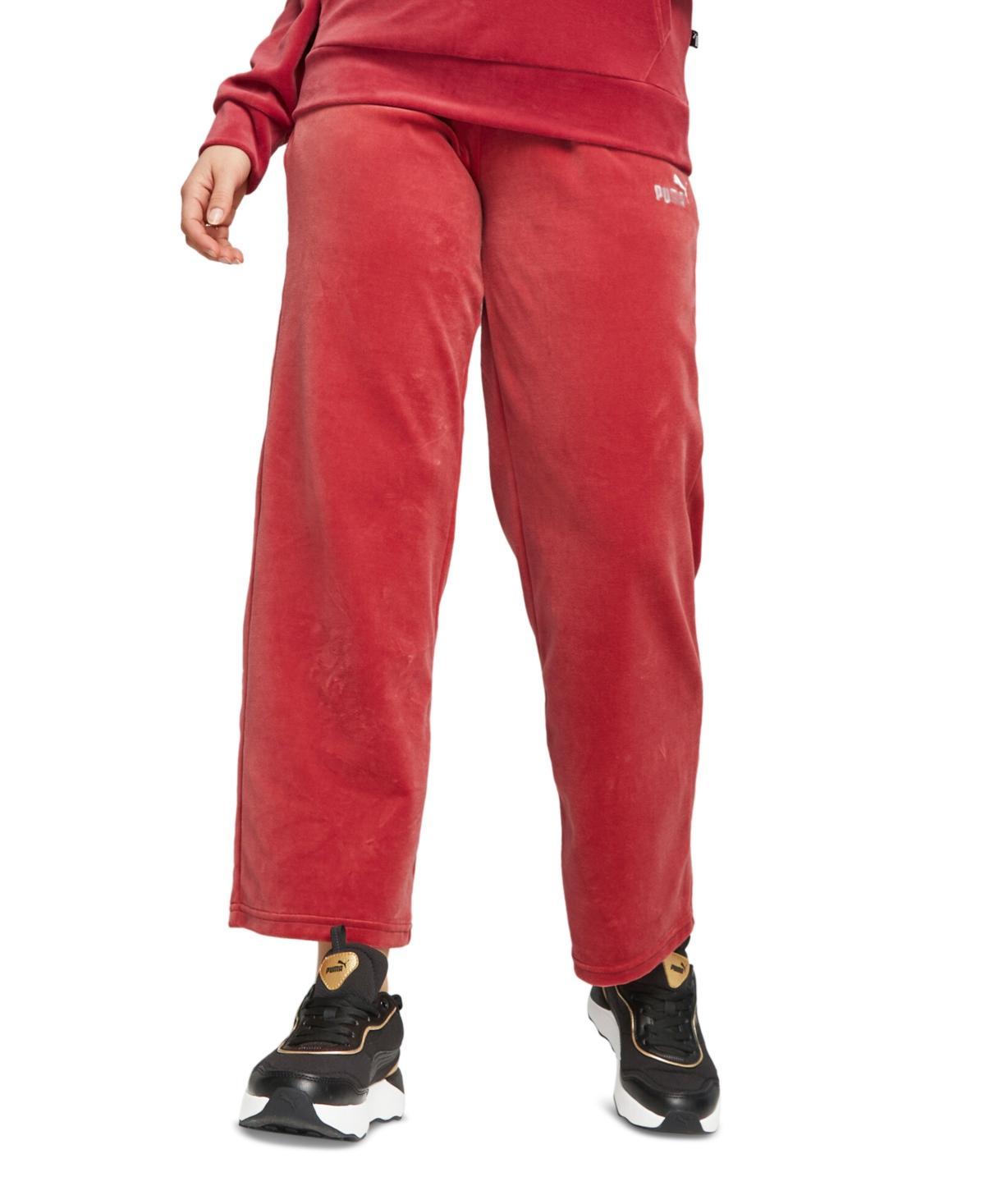 PUMA Essentials Elevated Velour Straight Pants (Astro ) Women's Clothing Product Image