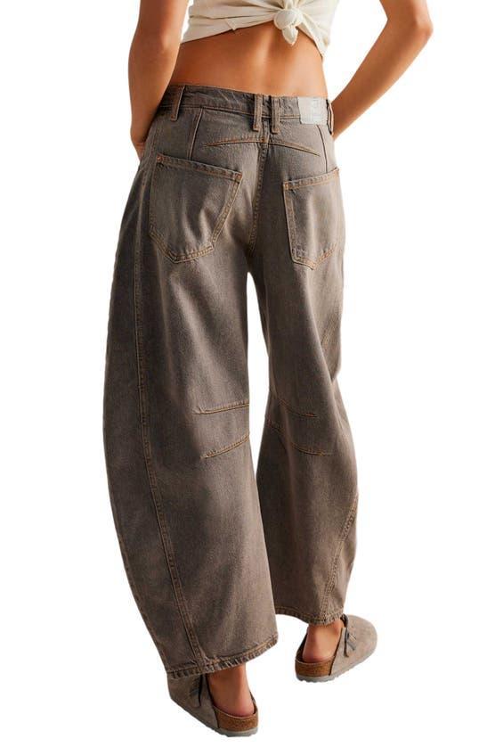 Good Luck Barrel Leg Jeans In Gray Product Image