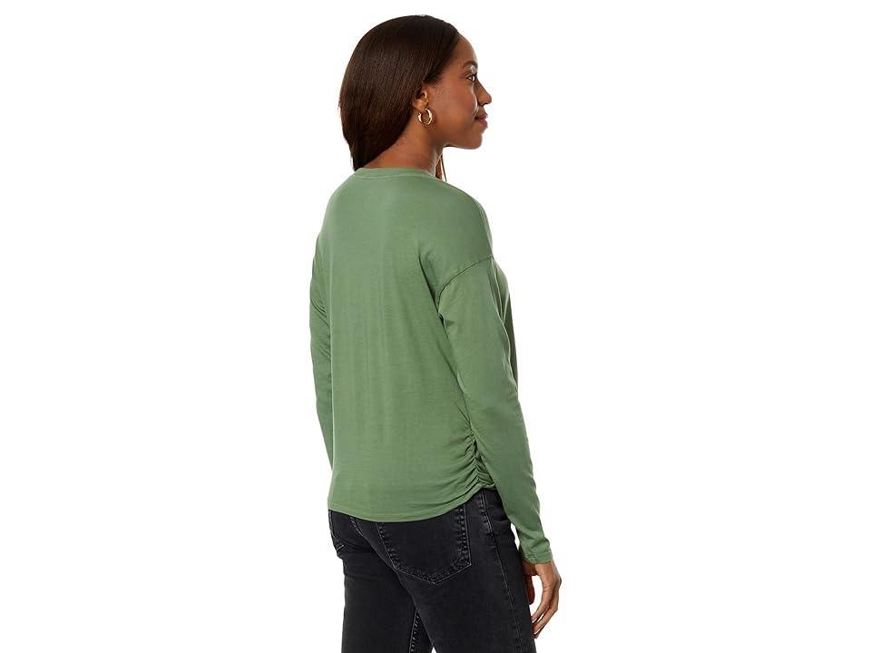 bobi Los Angeles Knot Front Detail Long Sleeve Tee (Sprout) Women's Clothing Product Image