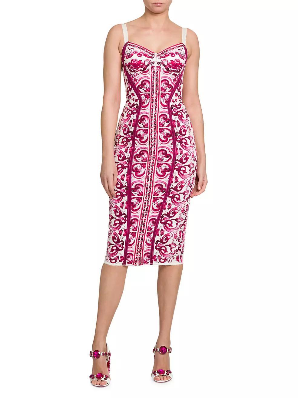 Maiolica Print Midi Sheath Dress Product Image