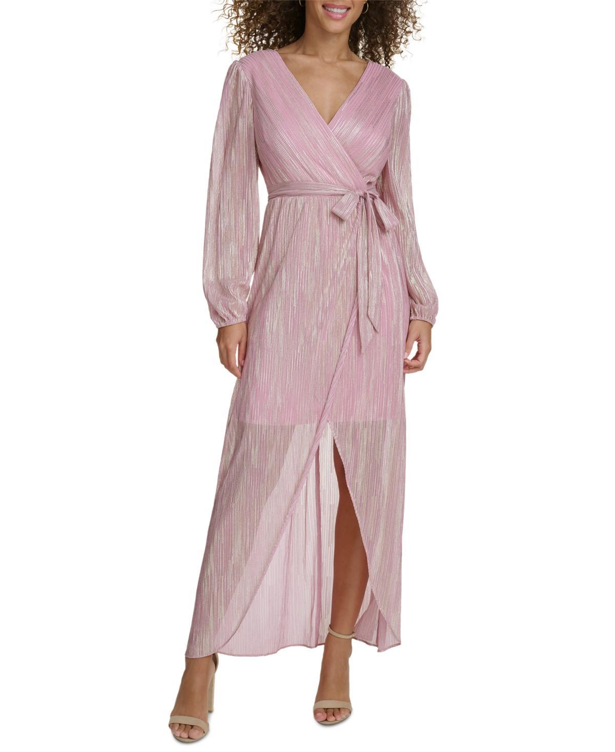 Siena Womens Faux-Wrap Maxi Dress - Pink Product Image