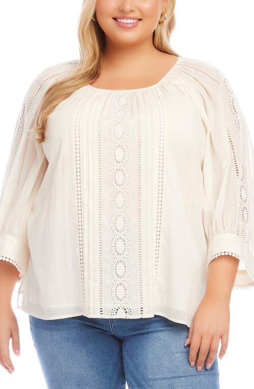 Karen Kane Women's Plus Size Lace Inset Top, , 100% Polyester Product Image