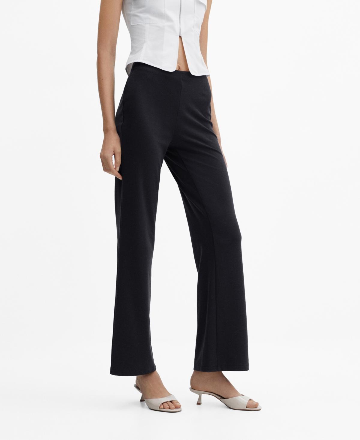 MANGO - High-rise wideleg trousers blackWomen Product Image