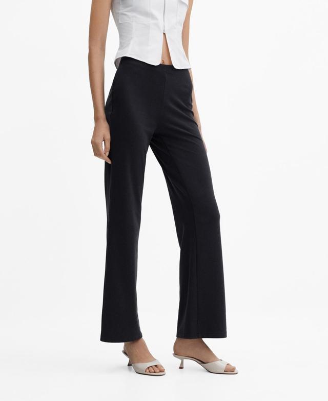 Mango Womens High-Rise Wideleg Trousers Product Image