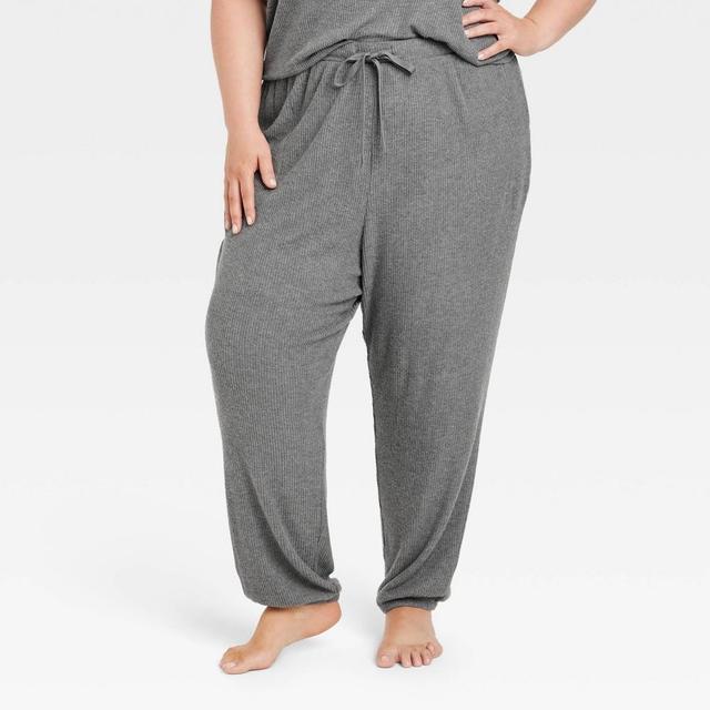 Womens Cozy Ribbed Jogger Pants - Auden Dark 4X Product Image