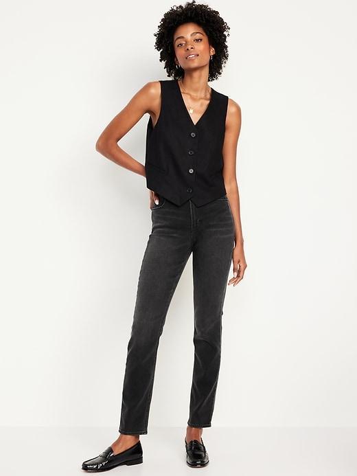 High-Waisted Wow Straight Ankle Jeans product image