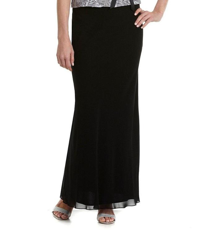 Alex Evenings Chiffon Ruffle Hem A-Line Maxi Skirt Product Image