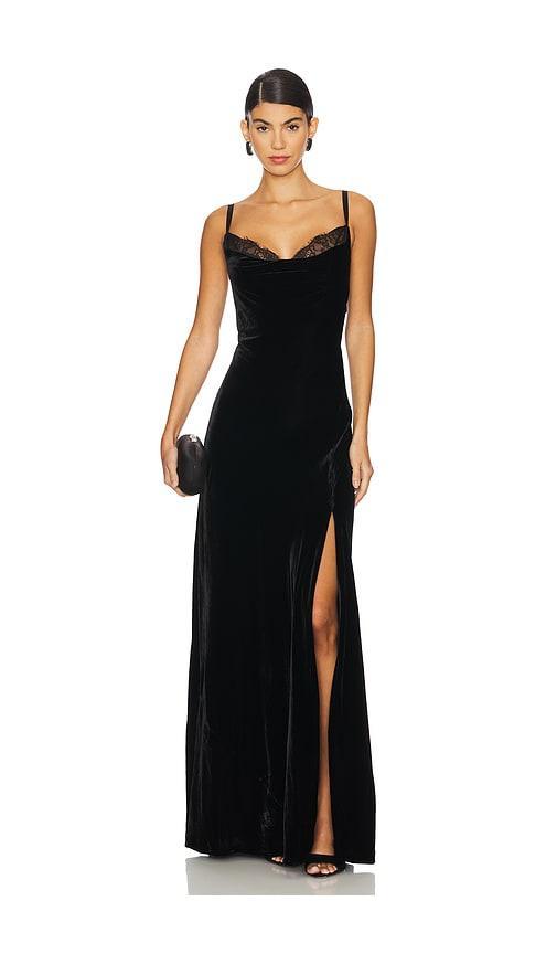 Venice Cowl Neck Lace Gown Product Image